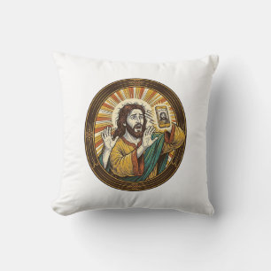 Jesus Per Ongeluk Voorcamera Dubbele Kin Selfie E Kussen