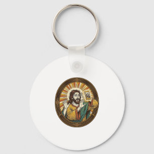 Jesus Per Ongeluk Voorcamera Dubbele Kin Selfie E Sleutelhanger