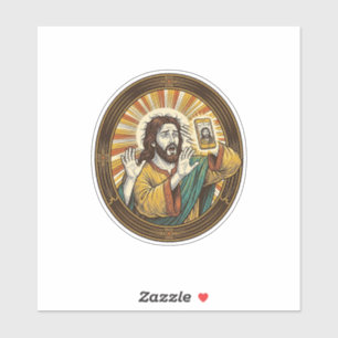 Jesus Per Ongeluk Voorcamera Dubbele Kin Selfie E Sticker