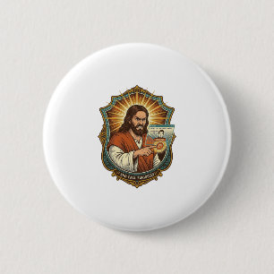 Jesus Per Ongewilde Videogesprek Dial Sociale Medi Ronde Button 5,7 Cm