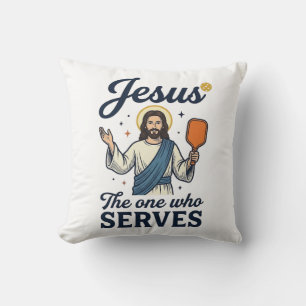 Jesus Pickleball De Persoon Die Dient Shirt Kussen