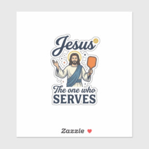 Jesus Pickleball De Persoon Die Dient Shirt Sticker