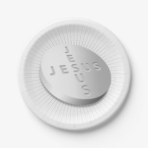 Jesus Pil -  Geloof Bid Hoop God Christelijke Lief Papieren Bordje
