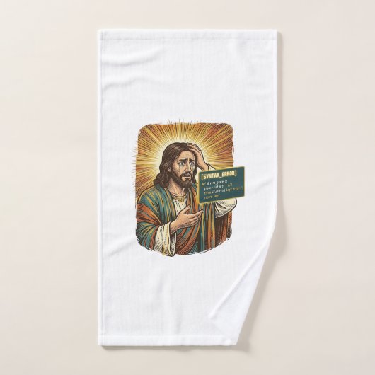 Jésus pleurant Erreur de syntaxe Codage Programmeu (Serviette à main)
