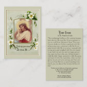 Jésus portant la prière croisée Carte religieuse (Devant / Derrière)