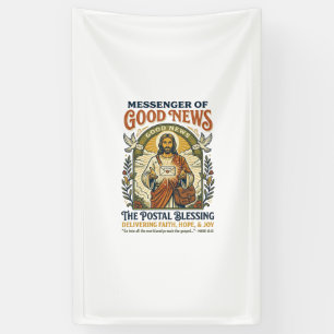 Jesus Postbode Levering Shirt Gebaseerd op het Gel Spandoek
