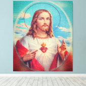 Jesus Prayer wall tapestry Canvas Afdruk (Insitu (Houten vloer))