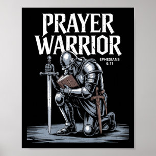 Jesus Prayer Warrior Christelijke wapenrusting God Poster