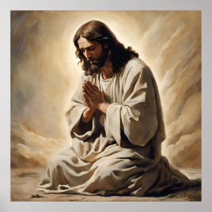 Jesus Praying Art Poster