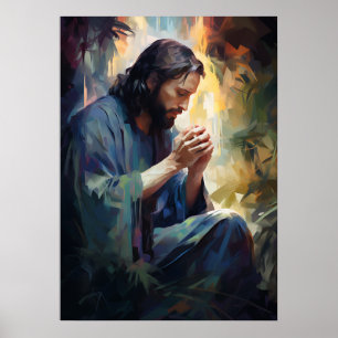 Jesus Praying Art Poster