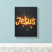 Jesus - Premium Wrapped Canvas (Glans) Afdruk (Insitu (Houten vloer))