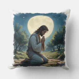 Jésus Priant Jeu Oreiller - Chrétien spirituel