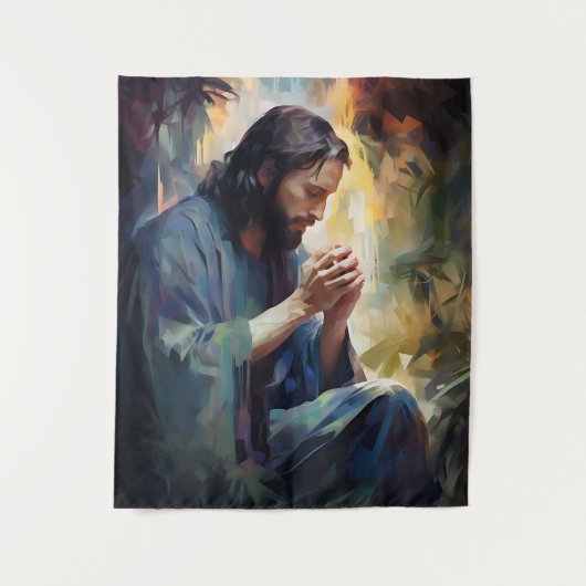 Jésus priant Tapisserie d'art (Devant)