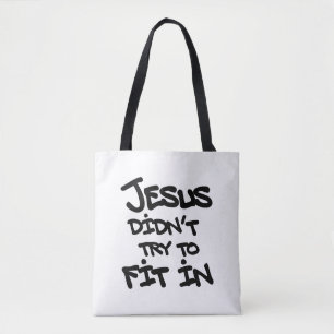 Jesus probeerde niet in te passen Grappig Graffiti Draagtas