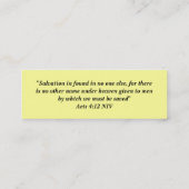 Jesus Profile Card Mini Visitekaartje (Achterkant)