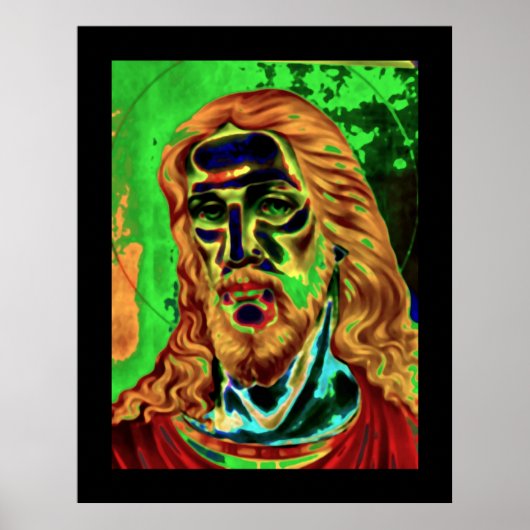 Jesus Psychedelic Art Nouveau Poster (Voorkant)