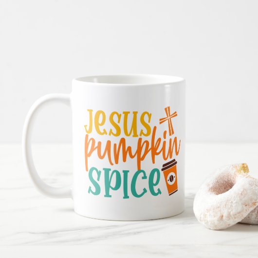 Jesus Pumpkin Spice Koffiemok (Met donut)