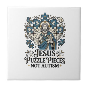 Jesus Puzzelstukken Niet Autisme Jesus Puzzelstukk Tegeltje