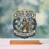 Jesus Quilt Patchwork Geloof Jesus Quilt Patchwork Acryl Bord (Neutraal)