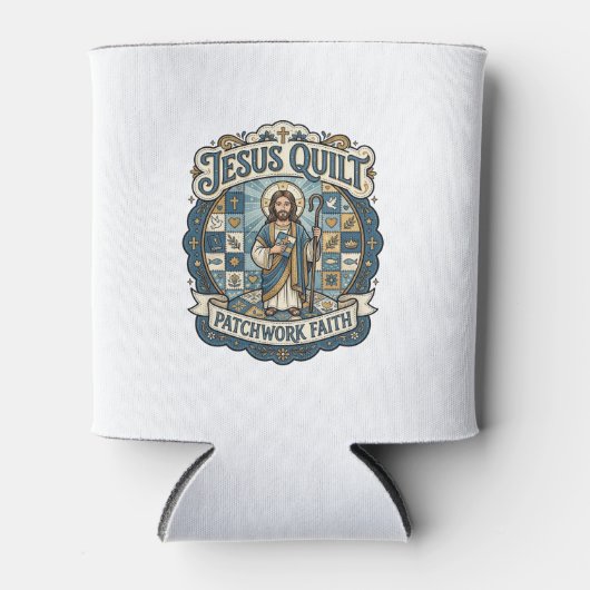 Jesus Quilt Patchwork Geloof Jesus Quilt Patchwork Blikjeskoeler (Voorkant)