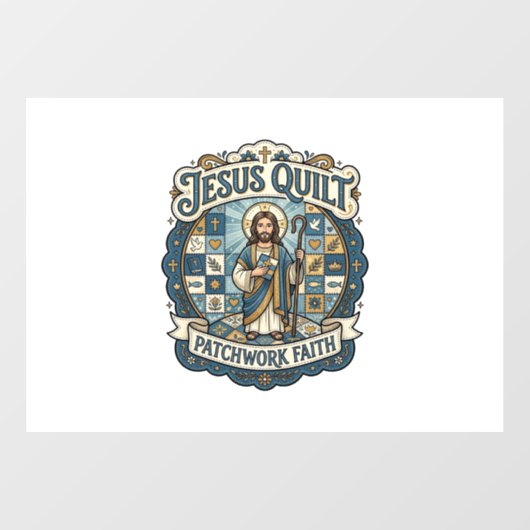 Jesus Quilt Patchwork Geloof Jesus Quilt Patchwork Raamsticker (Vel)