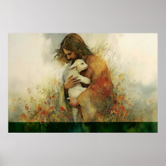 Jésus quitte les 99 – Impression d'art chrétien mo