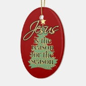 Jésus Raison de la saison Ornement personnalisé (Gauche)