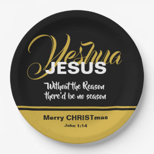 JESUS REASON SEASON Christelijk ScriptCHRISTMAS Papieren Bordje