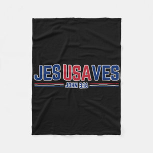 Jesus redt de VS - Christelijk patriottisch Jesusa Fleece Deken
