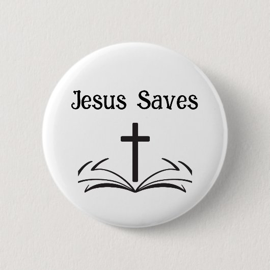 Jesus Redt Knop Ronde Button 5,7 Cm (Voorkant)