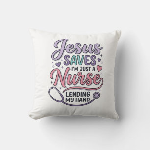 Jesus redt Nurse Faith Shirt Design_1 Kussen