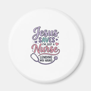 Jesus redt Nurse Faith Shirt Design_1 Magneet