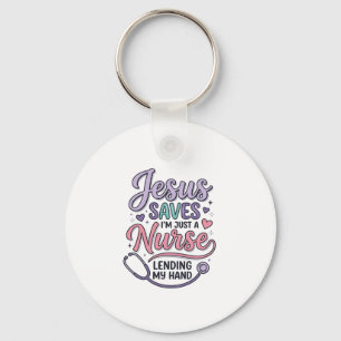 Jesus redt Nurse Faith Shirt Design_1 Sleutelhanger