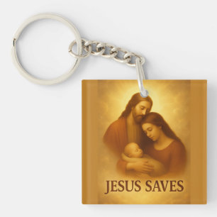 Jesus redt unieke christelijke geschenken Christe Sleutelhanger