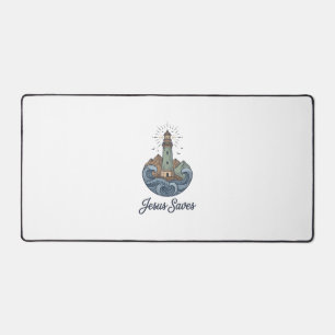 Jesus Redt Vintage Vuurtoren Christelijk T-shirt_1 Bureaumat