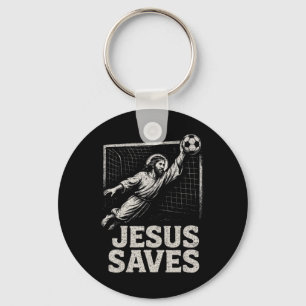 Jesus Redt - Voetbal Keeper Christelijke Inspirati Sleutelhanger