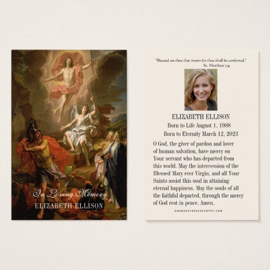 Jesus Resurrection Funeral Prayer Holy Card (Devant & derrière)
