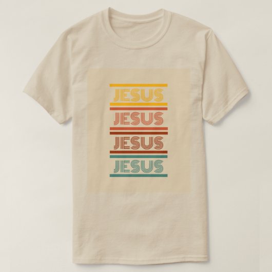 Jesus retro off wit t-shirt unisex (Design voorkant)