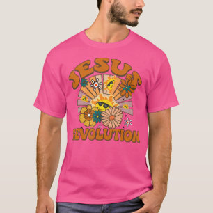 Jesus Revolution Grappig Christelijk Retro Groovy T-shirt