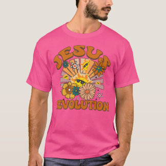 Jesus Revolution Grappig Christelijk Retro Groovy  T-shirt