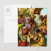 Jesus Rides de Ezel in Jeruzalem Briefkaart (Voorkant / Achterkant)