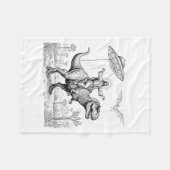 Jesus Riding Dinosaur T-rex Ufo Hunting Alien Sci- Fleece Deken (Voorkant (Horizontaal))