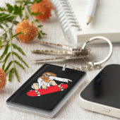 Jesus Riding Skateboard Sleutelhanger (Voorkant Rechts)