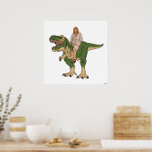 Jesus Riding T-Rex Poster (Keuken)