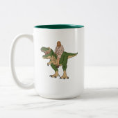 Jesus Riding T-Rex Tweekleurige Koffiemok (Links)
