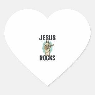 Jesus Rocks Gitaar Vintage Christelijke Gravure De Hart Sticker