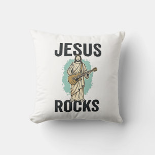 Jesus Rocks Gitaar Vintage Christelijke Gravure De Kussen