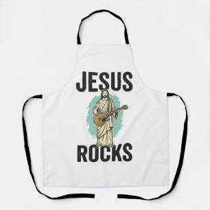 Jesus Rocks Gitaar Vintage Christelijke Gravure De Schort