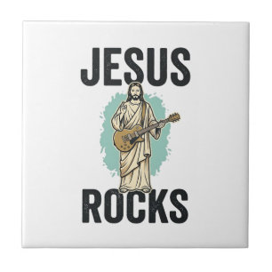 Jesus Rocks Gitaar Vintage Christelijke Gravure De Tegeltje
