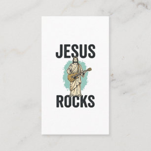 Jesus Rocks Gitaar Vintage Christelijke Gravure De Visitekaartje
